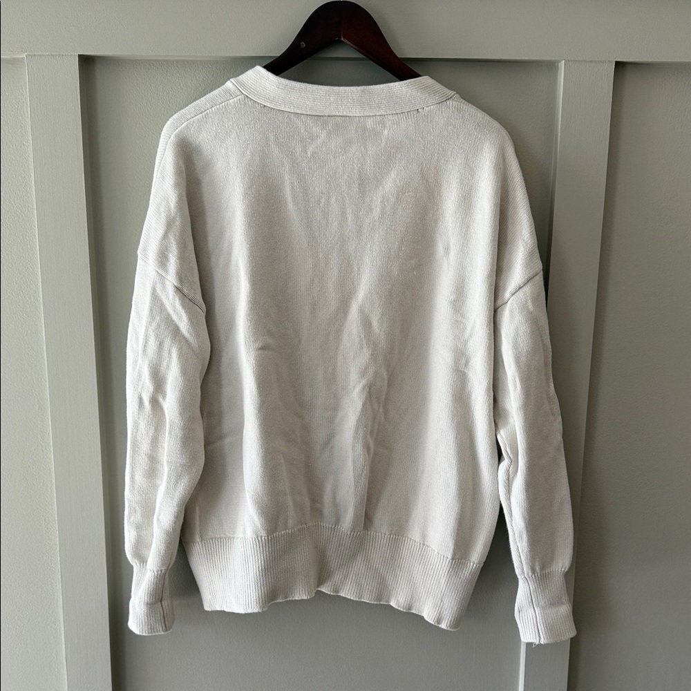 Women's Cream Cardigan Sweater - Picture 7 of 8